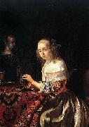 Frans van Mieris Lacemaker. oil painting